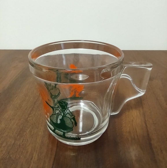 Pair Of Vintage 70s Nutella Glass Cups With Flat Handle - Picture 3 of 5